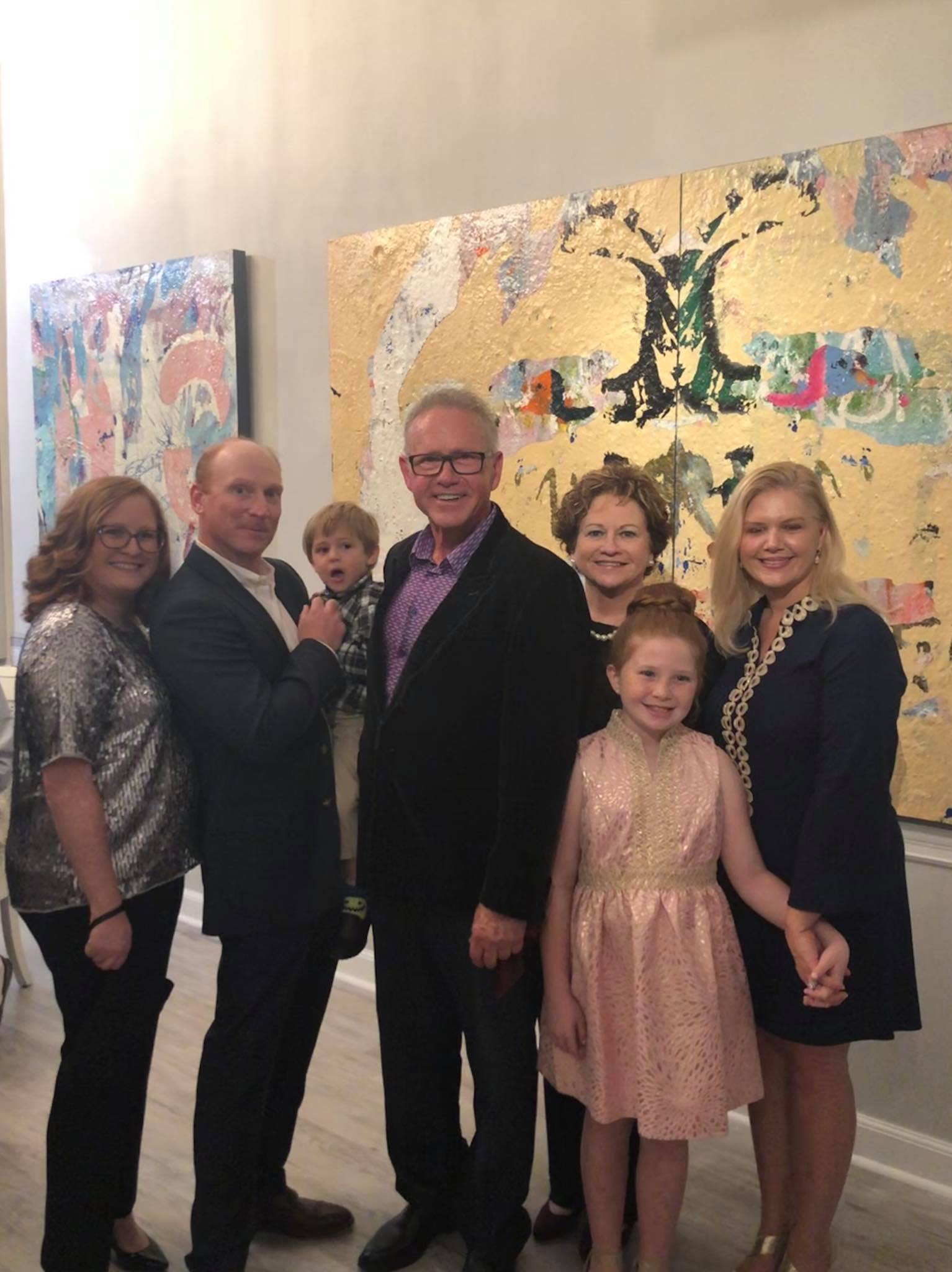 Larry with family at an art gallery opening in Palm Beach, Fl.